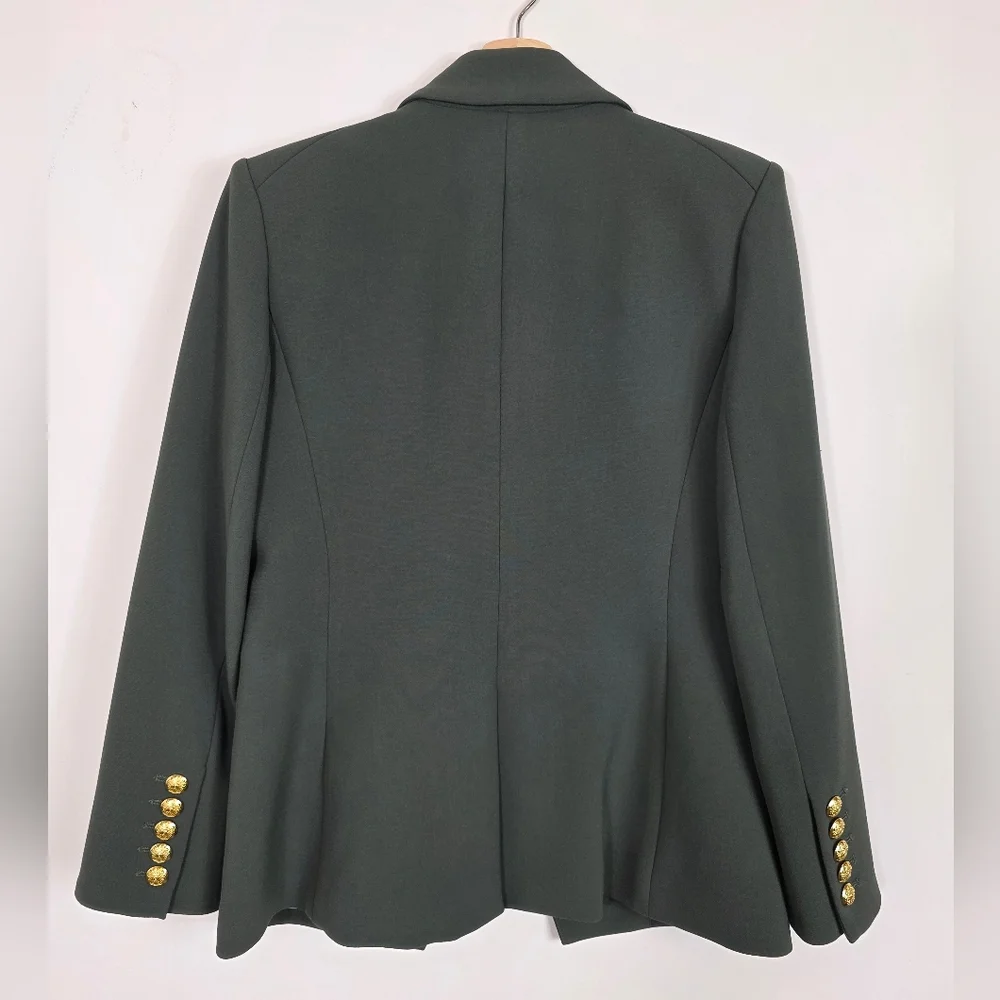 Veronica Beard Olive Miller Dickey Blazer with Gold Buttons Size 8 - Picture 3 of 4
